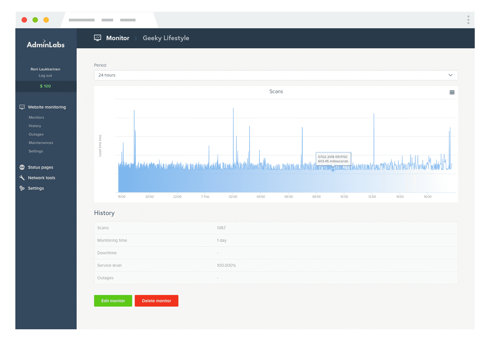 how to geek internet uptime monitor