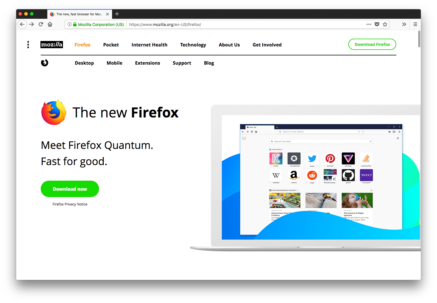 Photo of Firefox Quantum web browser